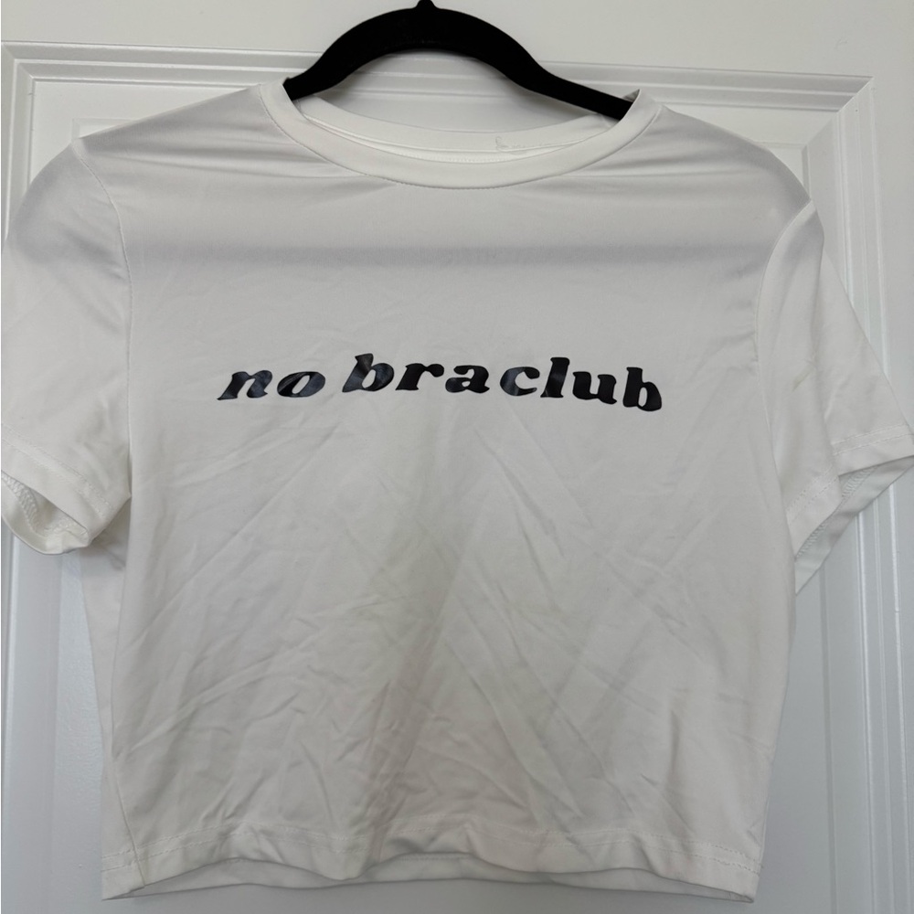 White Graphic Tee with Black Text
